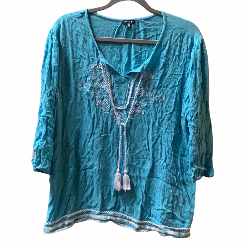 Hannah Blue Casual Blouse